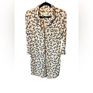 Echo Zebra Print Pajama Shirt Dress Sleepwear Size Small